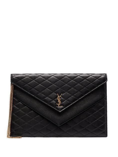 Saint Laurent Gaby Quilted Envelope Clutch 